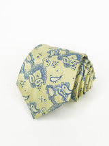 Corbata amarillo claro con cachemir azul - DiversoMen