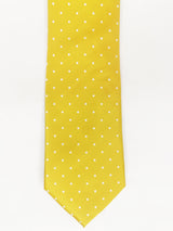 Corbata amarilla de lunares blancos medianos