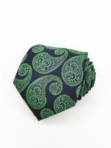 Corbata azul marino paisley gigante verde - DiversoMen