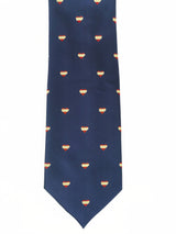 Corbata azul marino con corazon banderas de España - DiversoMen