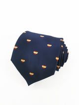 Corbata azul marino con corazon banderas de España - DiversoMen