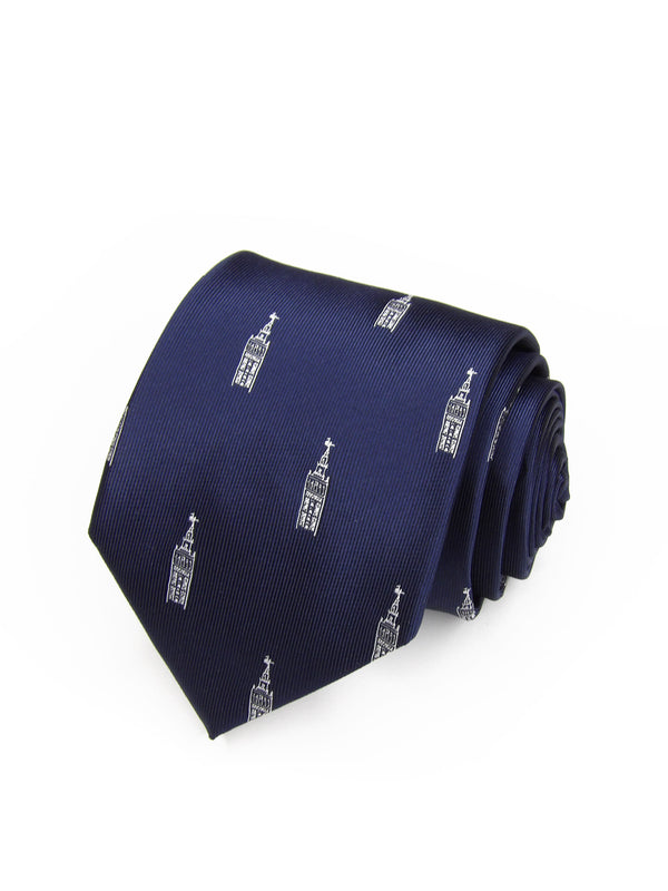 Corbata azul marino con Giralda blanca - DiversoMen