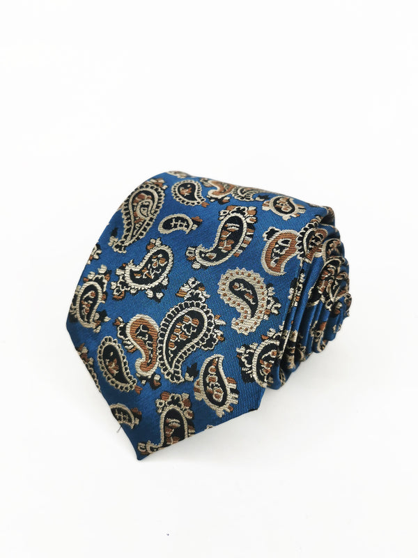 Corbata azul petróleo cachemir cobre - DiversoMen