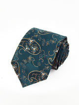 Corbata azul verdoso con cachemir dorado - DiversoMen