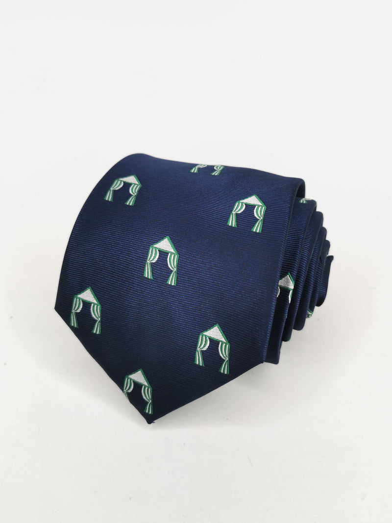 Cravate bleu marine Stand foire vert avril