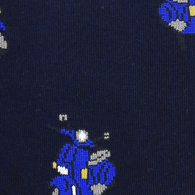 Chaussettes bleu marine avec vespas bleues