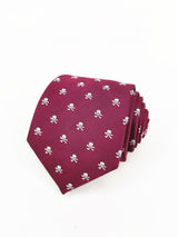 Corbata buganvilla con calaveras piratas blancas - DiversoMen