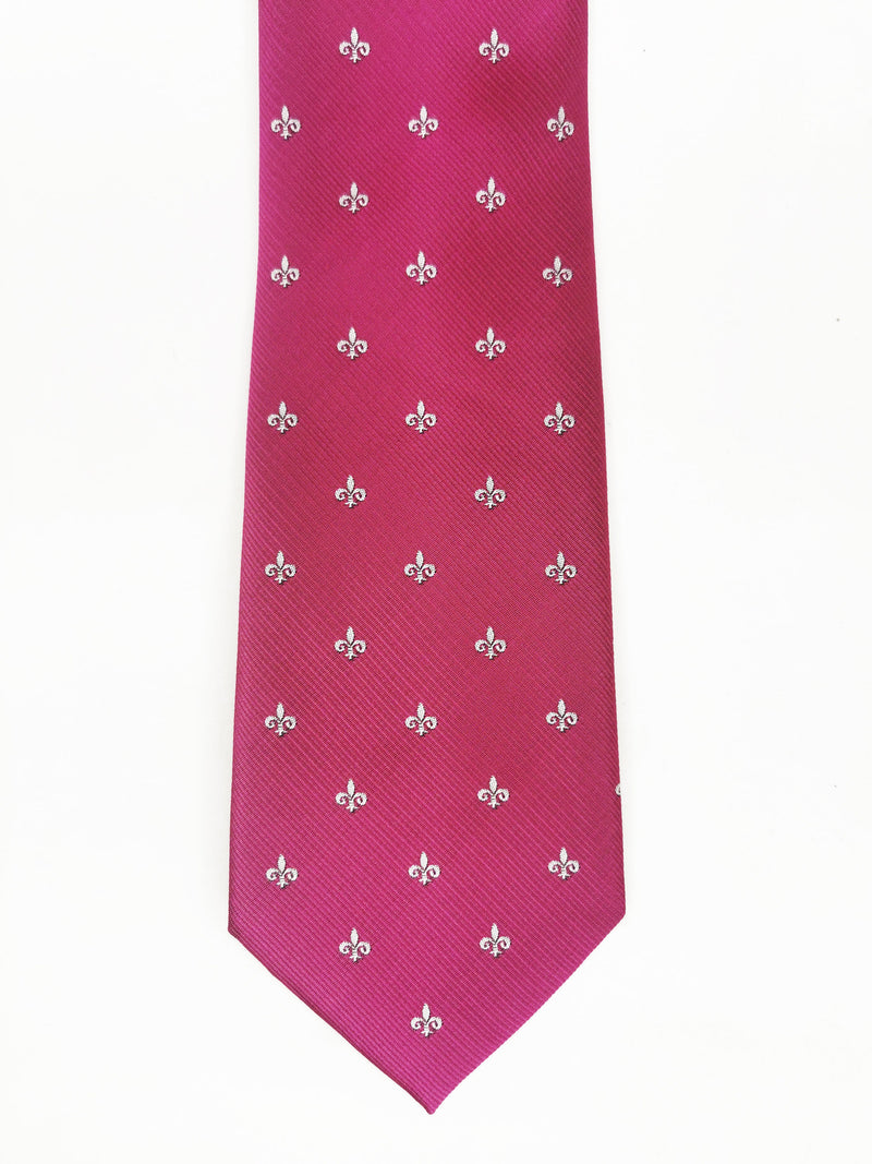 Corbata buganvilla con flor de lis grande blanca - DiversoMen