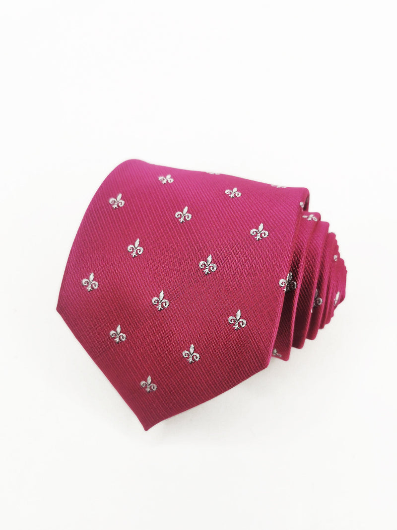 Corbata buganvilla con flor de lis grande blanca - DiversoMen