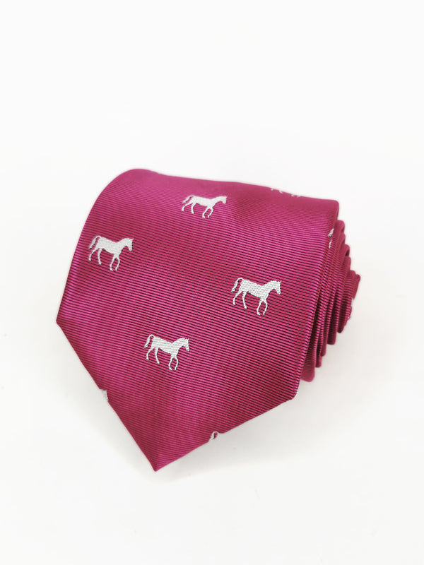 Bougainvillea tie with white horses