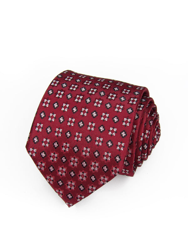 Corbata burdeos con estrellas y flores - DiversoMen
