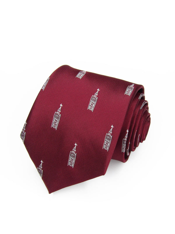 Corbata burdeos con Giralda blanca - DiversoMen