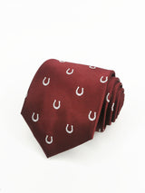 Corbata burdeos con herraduras blancas - DiversoMen
