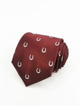 Corbata burdeos con herraduras blancas - DiversoMen