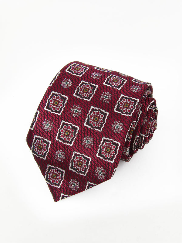 Corbata burdeos con rosetas tonos burdeos - DiversoMen