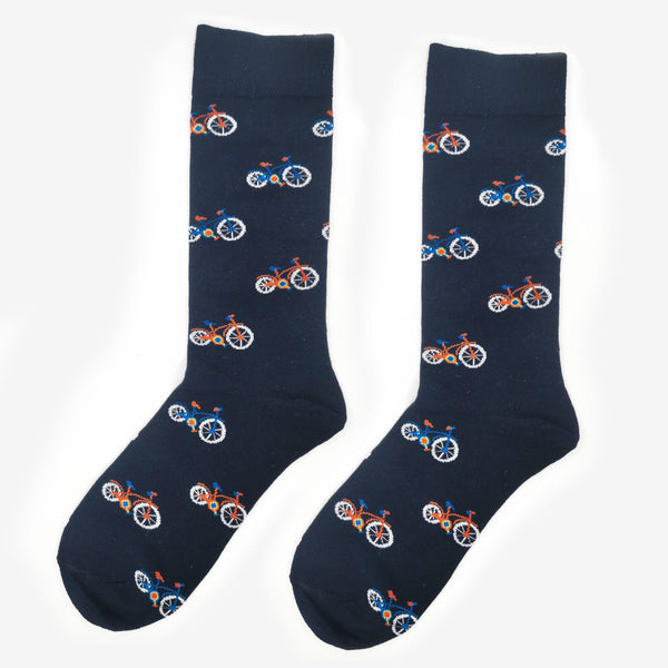 Calcetines azul marino con bicicletas - DiversoMen