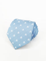 Corbata celeste con calaveras piratas blancas - DiversoMen