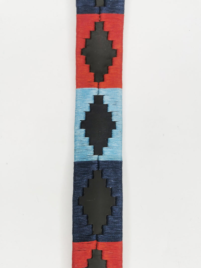 Ceinture argentine bleue, bleu clair et rouge