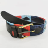 Ceinture argentine bleue, bleu clair et rouge