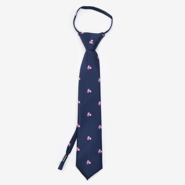 Corbata niños azul marino con vespas rosas - DiversoMen