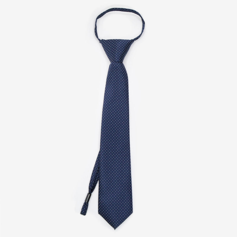 Corbata niños azul marino de lunares blancos pequeños - DiversoMen