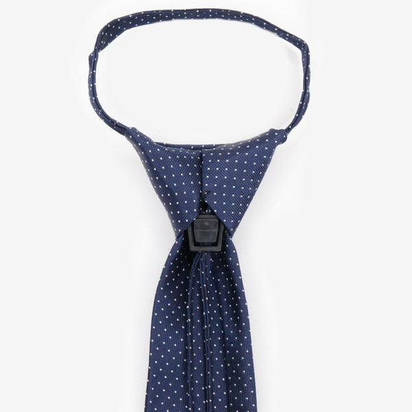 Corbata niños azul marino de lunares blancos pequeños - DiversoMen