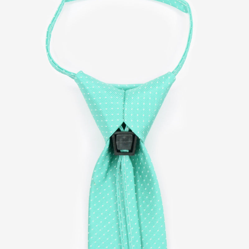 Corbata niños verde agua de lunares blancos pequeños - DiversoMen