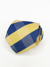 Corbata de cuadros azul marino y amarillo - DiversoMen
