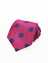 Corbata rosa fucsia con medallas azul y verde - DiversoMen
