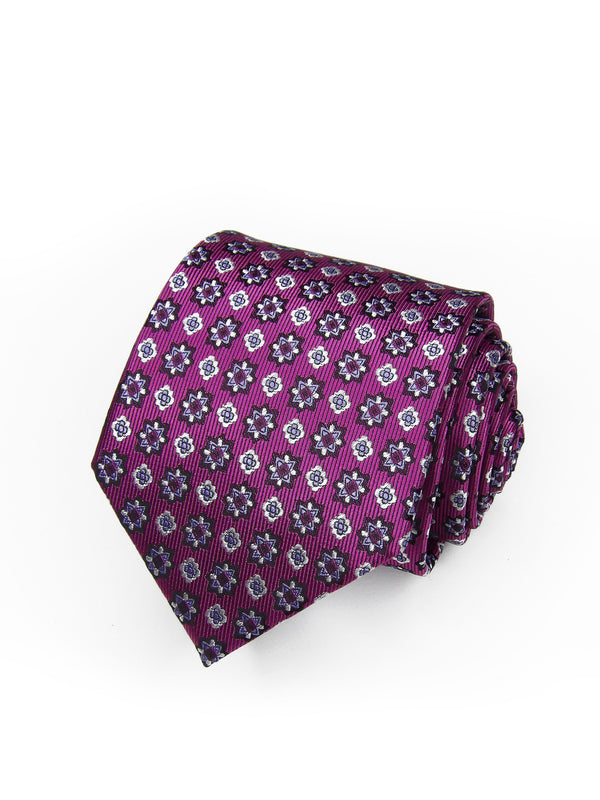 Corbata magenta con estrellas y flores - DiversoMen