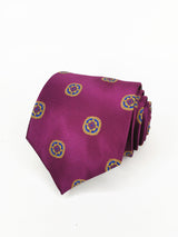 Corbata magenta con medallas amarillas y azules - DiversoMen