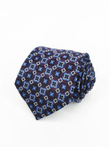 Corbata morada con estrellas y rombos celestes - DiversoMen