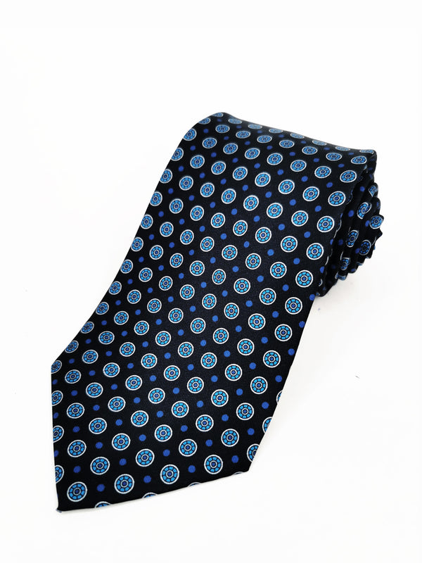 Corbata negra con círculos azules - DiversoMen