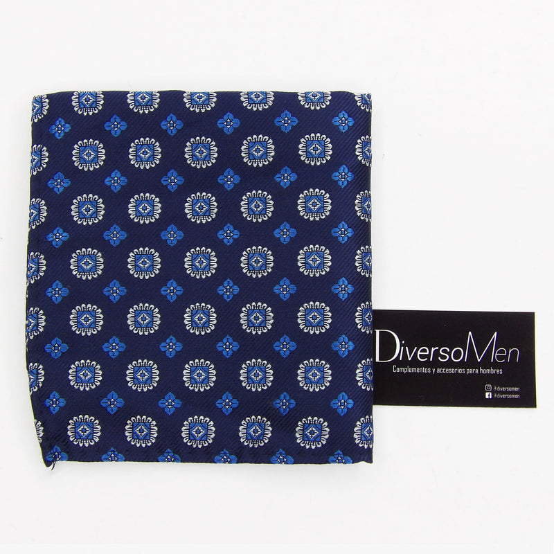 Pañuelo azul marino con medallones azules - DiversoMen