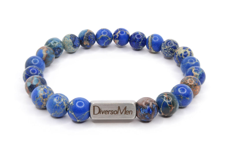 Pulsera básica de Jaspe azul - DiversoMen