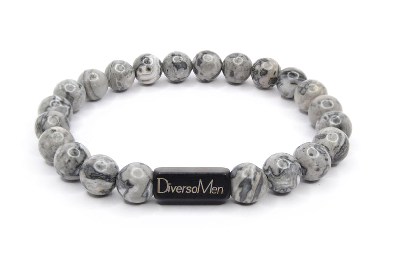 Pulsera básica de Jaspe Gris - DiversoMen