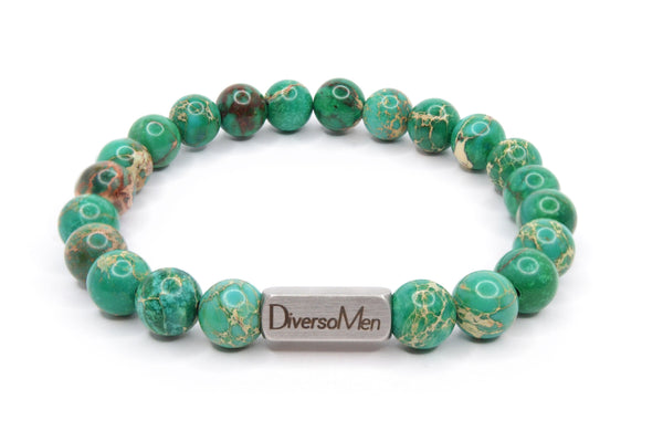 Pulsera básica de Jaspe Verde Agua - DiversoMen