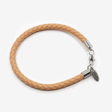 Pulsera camel de cuero trenzado - DiversoMen