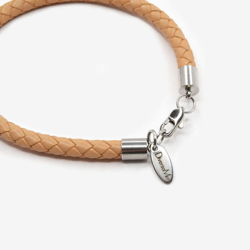 Pulsera camel de cuero trenzado - DiversoMen