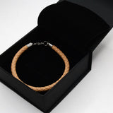 Pulsera camel de cuero trenzado - DiversoMen