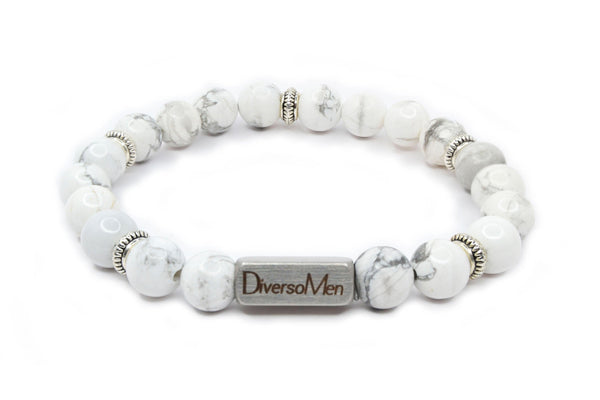 Pulsera de Howlita blanca - DiversoMen