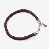 Pulsera fucsia de cuero trenzado - DiversoMen