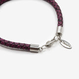 Pulsera fucsia de cuero trenzado - DiversoMen