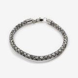 Pulsera gris de cuero trenzado - DiversoMen