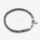 Pulsera gris de cuero trenzado - DiversoMen