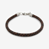 Pulsera marron de cuero trenzado - DiversoMen