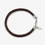 Pulsera marron de cuero trenzado - DiversoMen