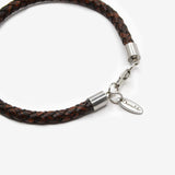 Pulsera marron de cuero trenzado - DiversoMen