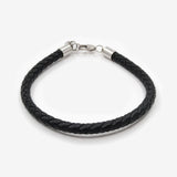 Pulsera negra de cuero trenzado - DiversoMen