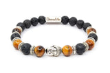 Pulsera tibetana de Lava y Ojo de tigre - DiversoMen